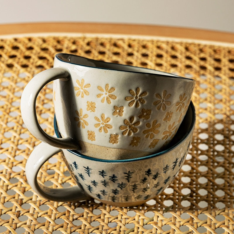Tazza in ceramica vintage giapponese con impugnatura