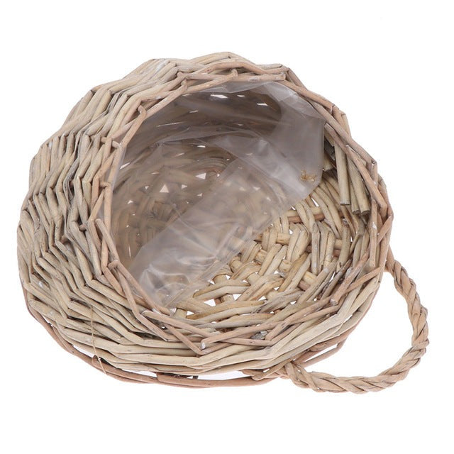 Cesto di vimini in rattan fioriera da appendere alla parete
