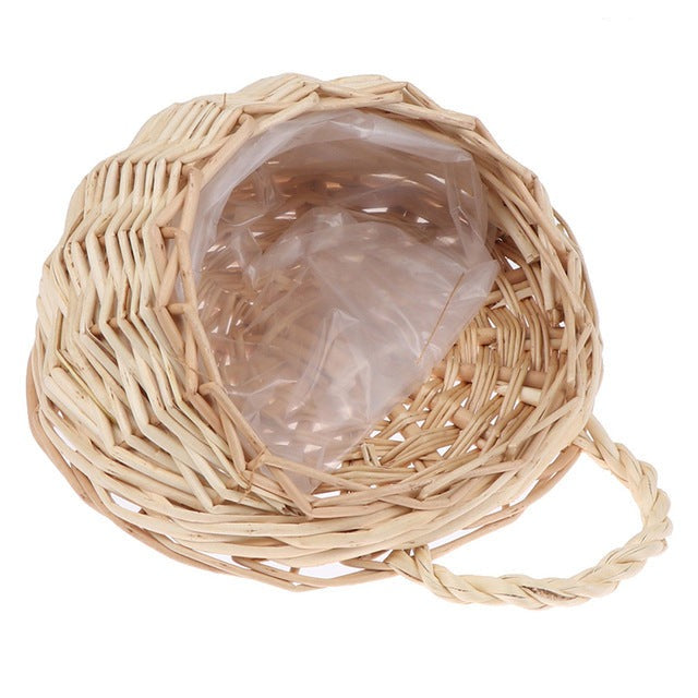 Cesto di vimini in rattan fioriera da appendere alla parete