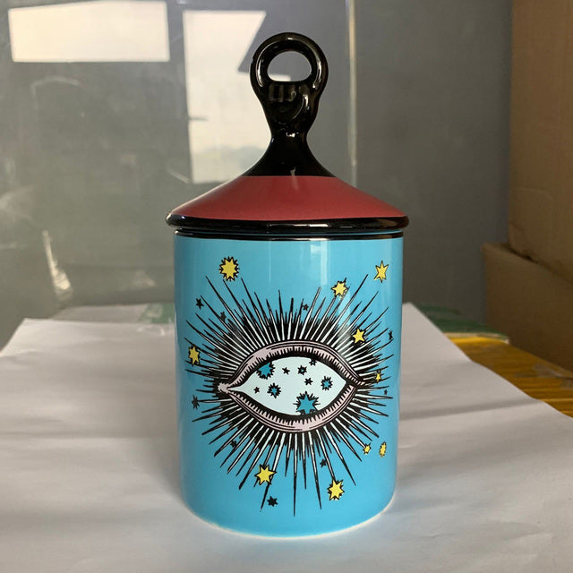 Grande occhio barattolo fatto a mano Candleabra