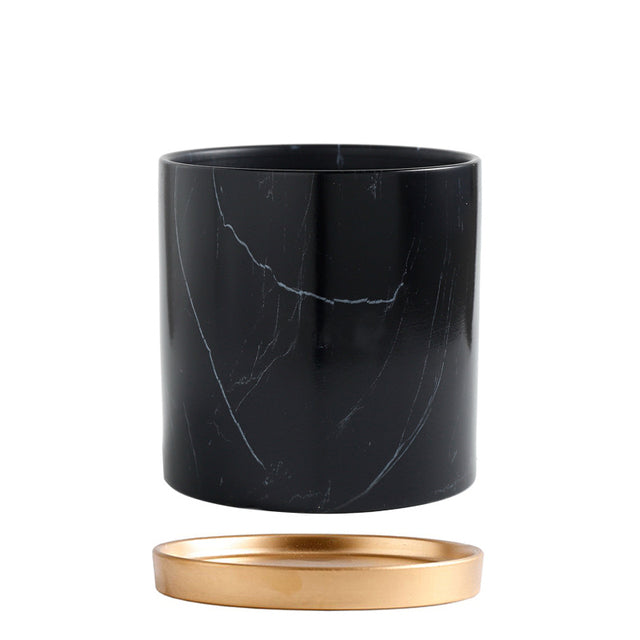 Vaso da fiori in ceramica con aspetto marmorizzato