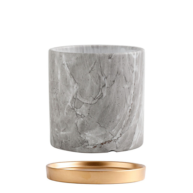 Vaso da fiori in ceramica con aspetto marmorizzato