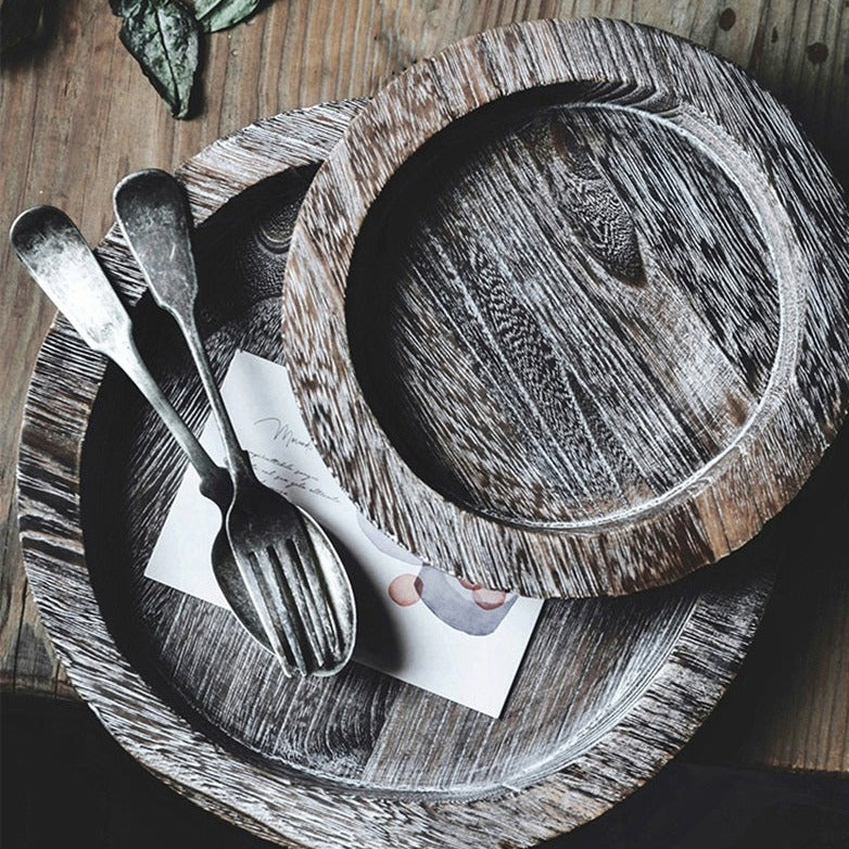 Piatto da portata in legno retrò