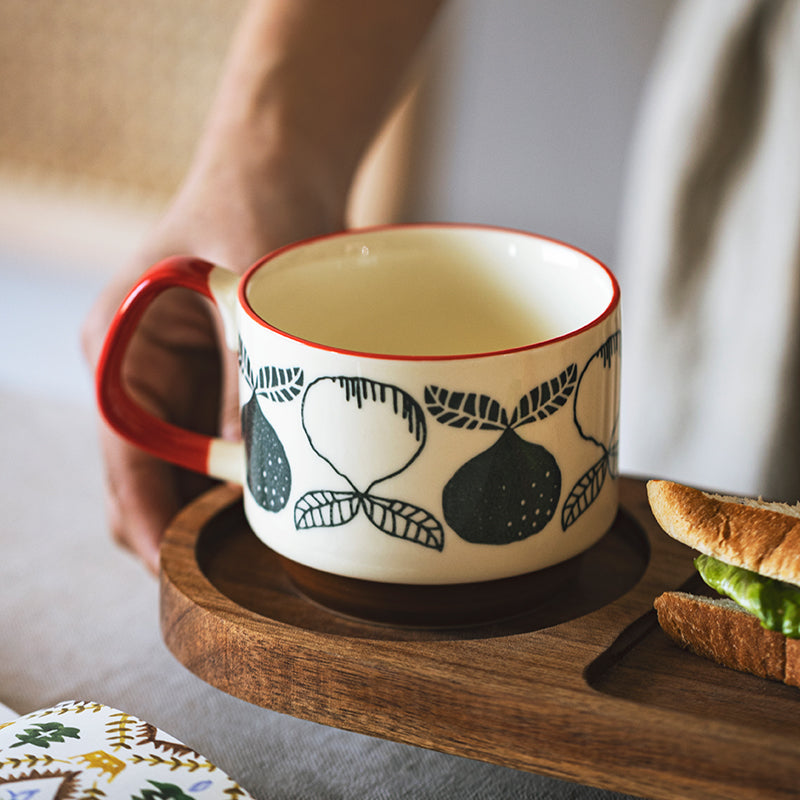 Tazze da caffè in ceramica a forma di fiore retrò