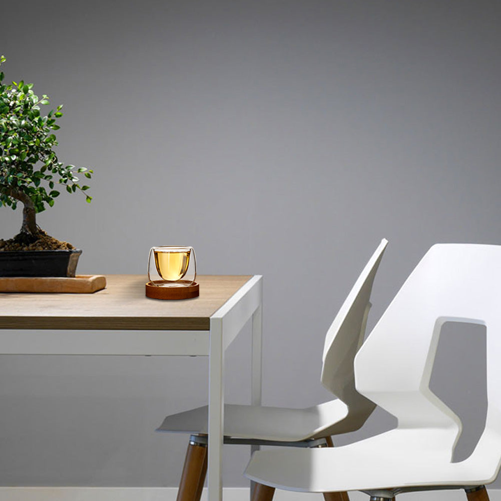 Tazza di vetro a doppia parete resistente al calore