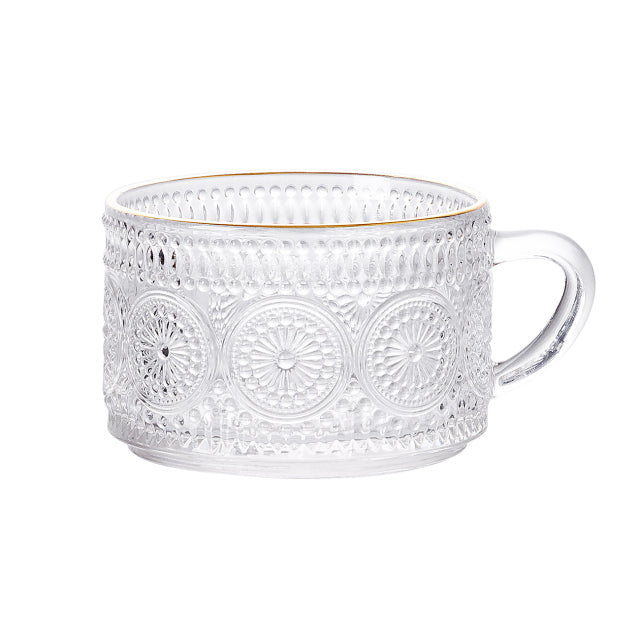 Tazza in vetro goffrato stile nordico retrò