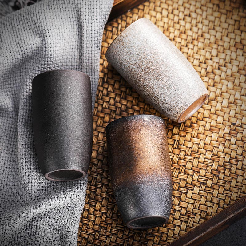 Tazze da tè vintage giapponesi retrò in gres