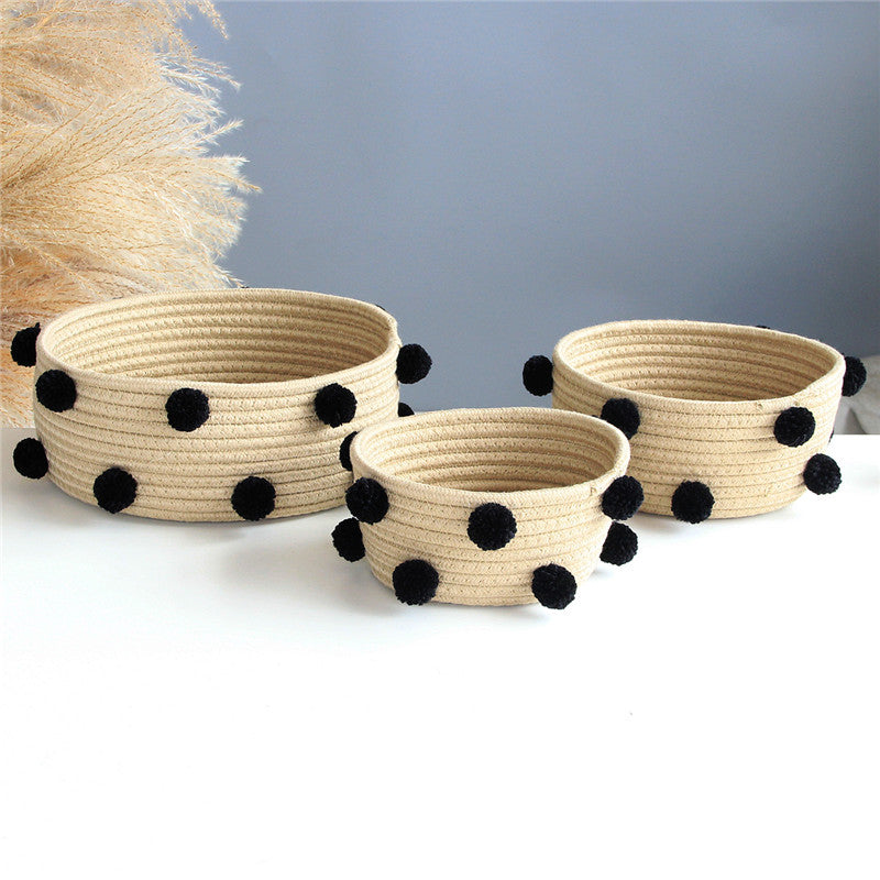Cestini nordici in corda di cotone intrecciata