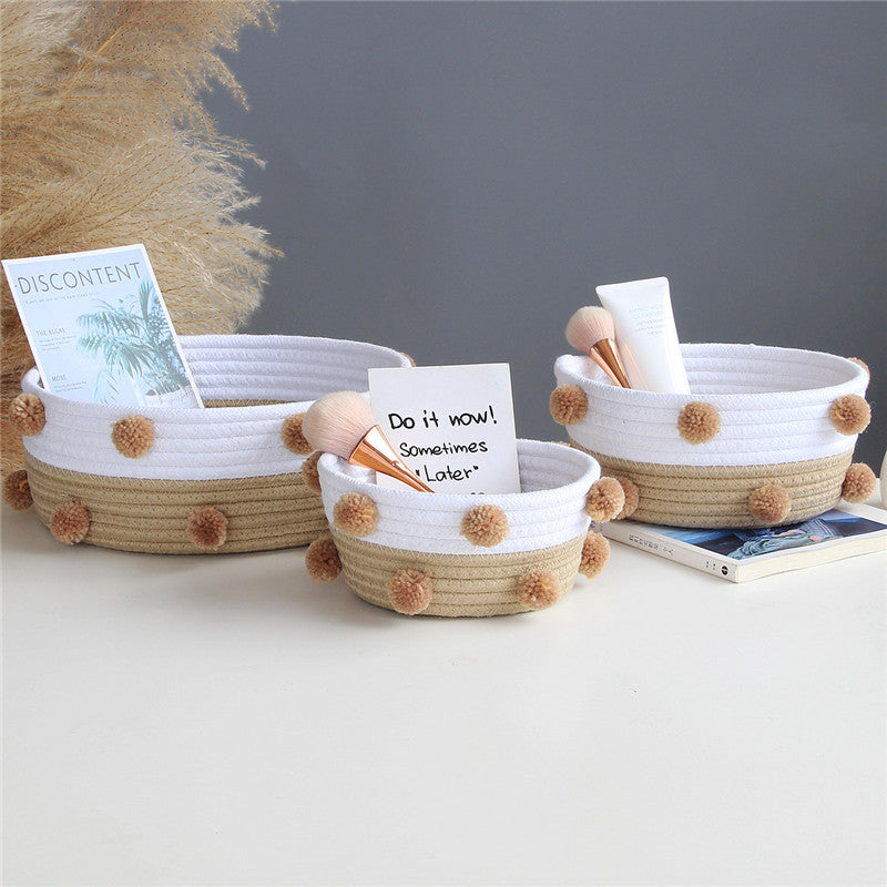 Cestini nordici in corda di cotone intrecciata