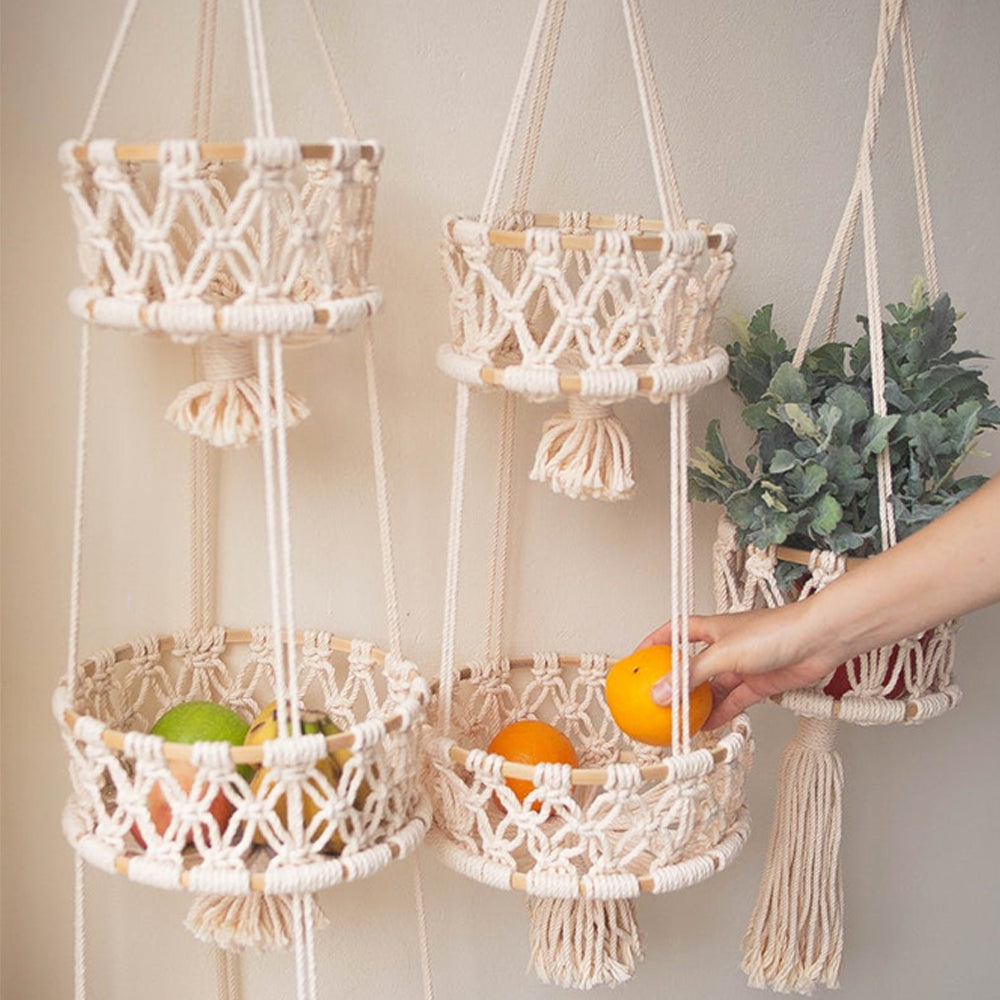 Cesto appeso Macrame