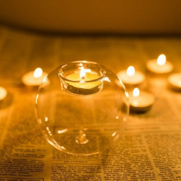 Portacandele europeo in cristallo