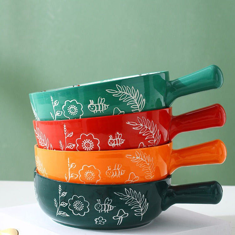 Ciotola in ceramica a manico singolo