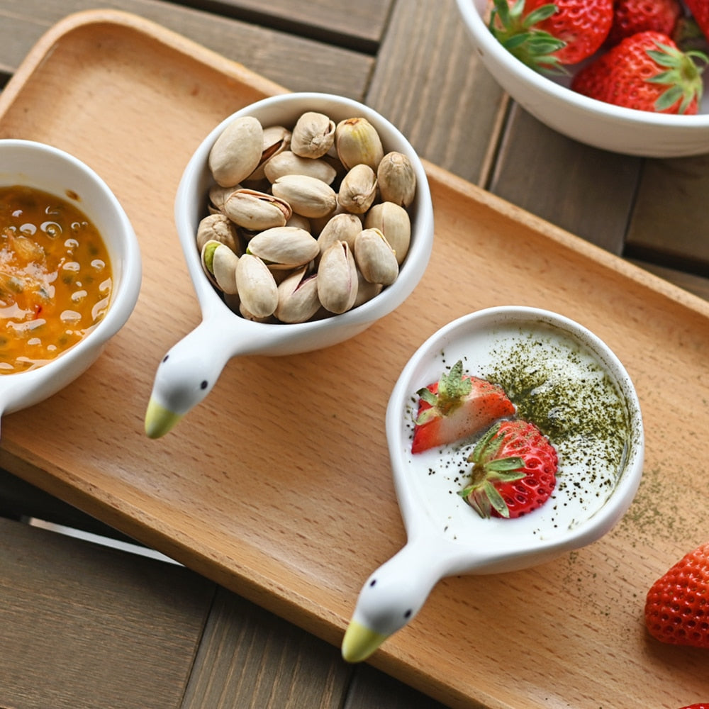 Ciotole in ceramica a forma di anatra