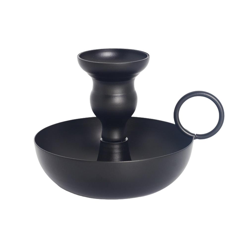 Portacandele nero vintage in ferro