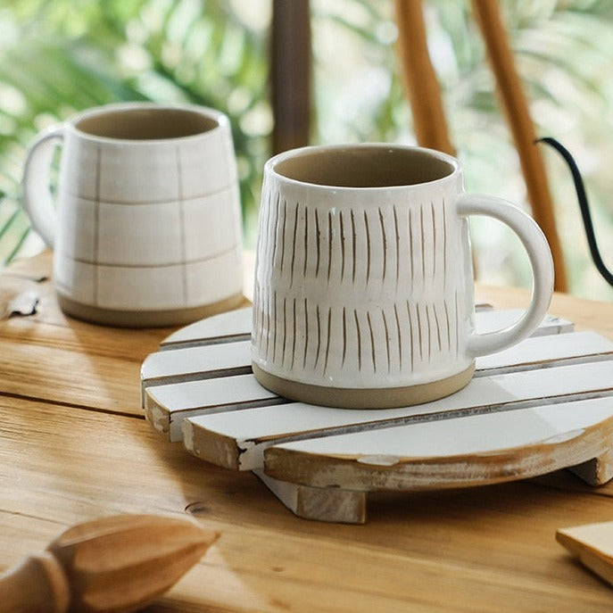 Elegante tazza da caffè nordica in ceramica dipinta a mano