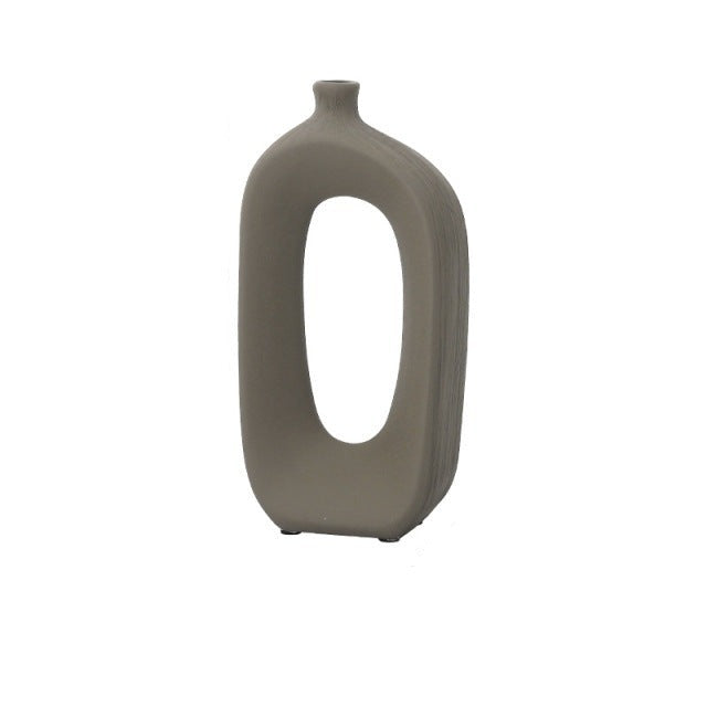 Vaso vintage in ceramica spazzolata in stile nordico