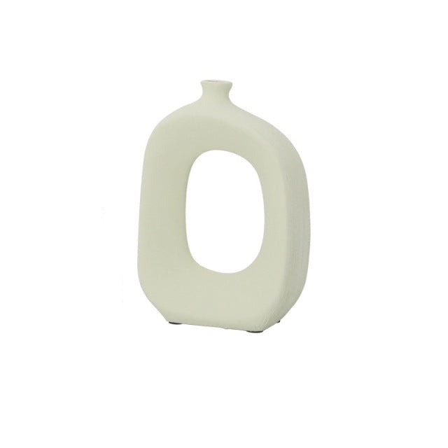 Vaso vintage in ceramica spazzolata in stile nordico