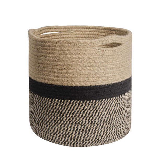 Cesto rotondo per il raccolto, tessuto decorativo