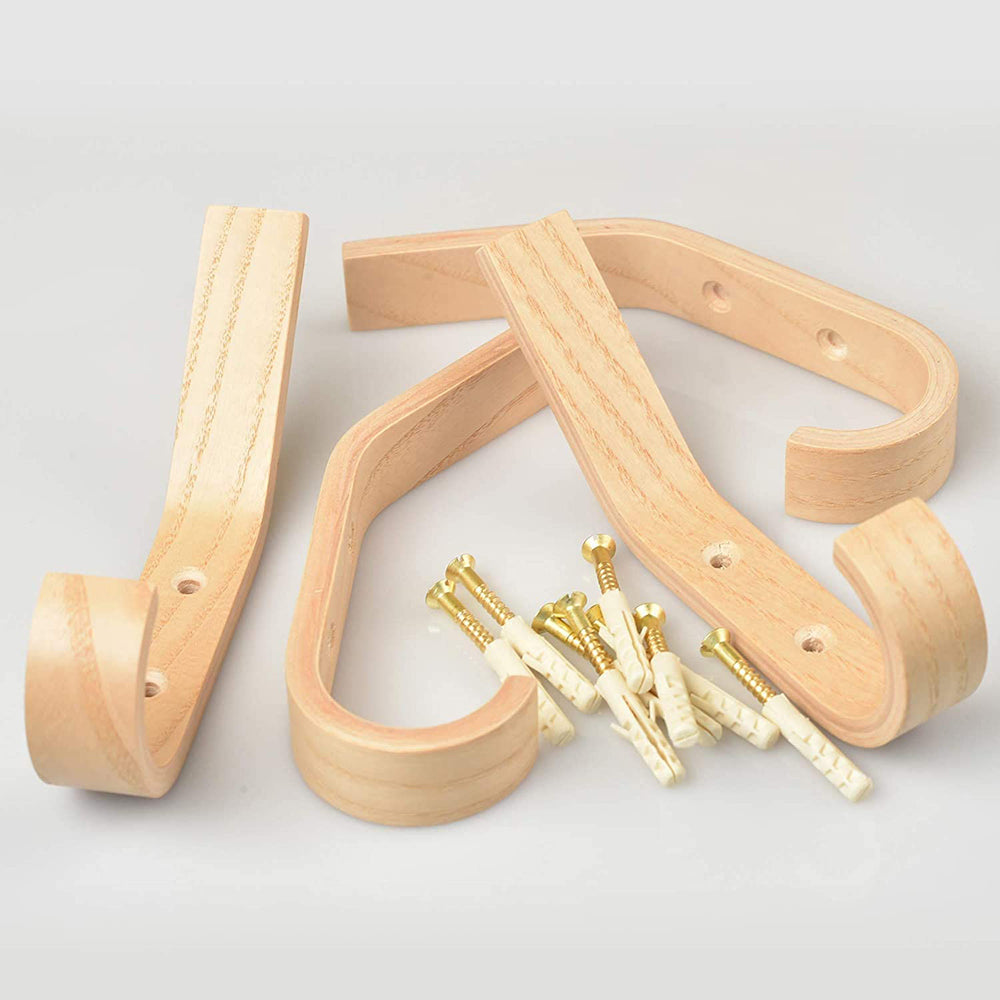 2 Pack legno di quercia ganci da parete