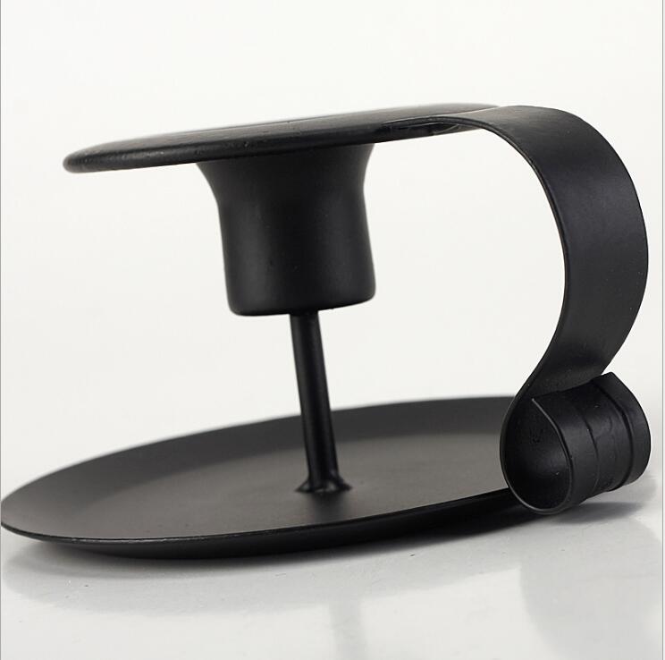 Portacandele in ferro nero in stile europeo Mate