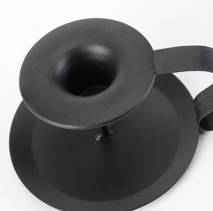 Portacandele in ferro nero in stile europeo Mate