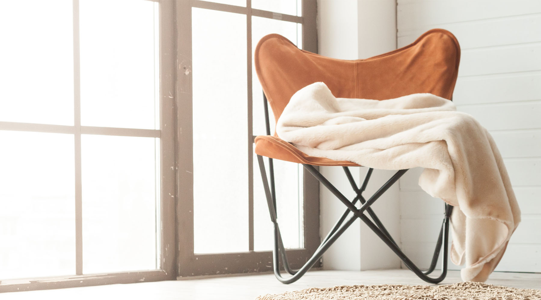 Armchair with Blanket Home Vibes