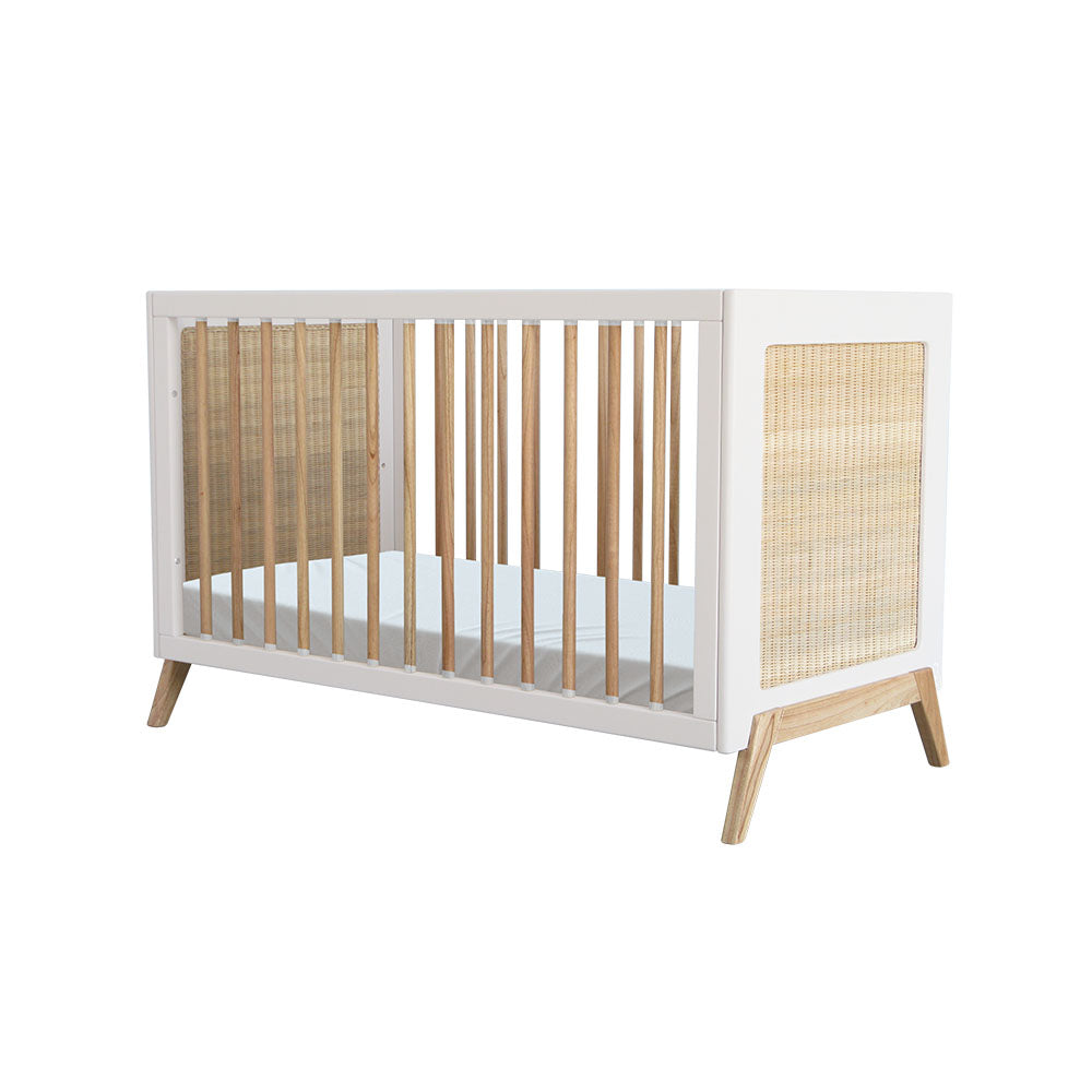 MARELIA Evolutive Bed Rattan 60x120 Neige