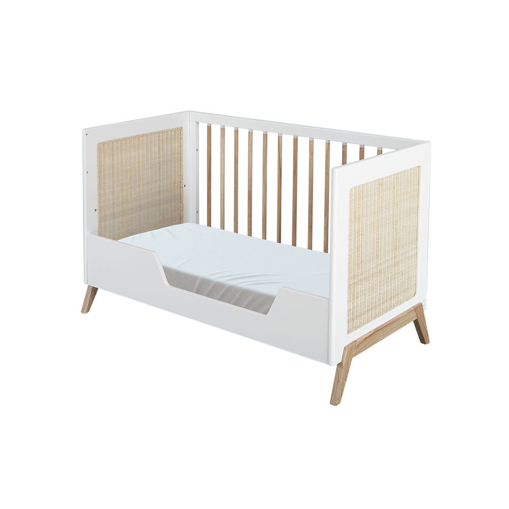 MARELIA Evolutive Bed Rattan 60x120 Neige