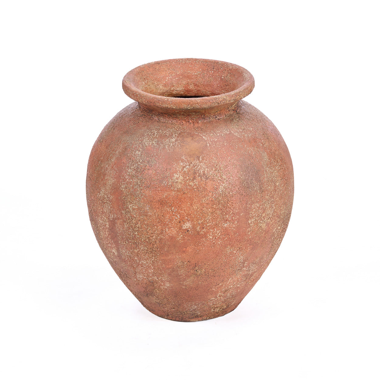 Terracotta pot on a white background