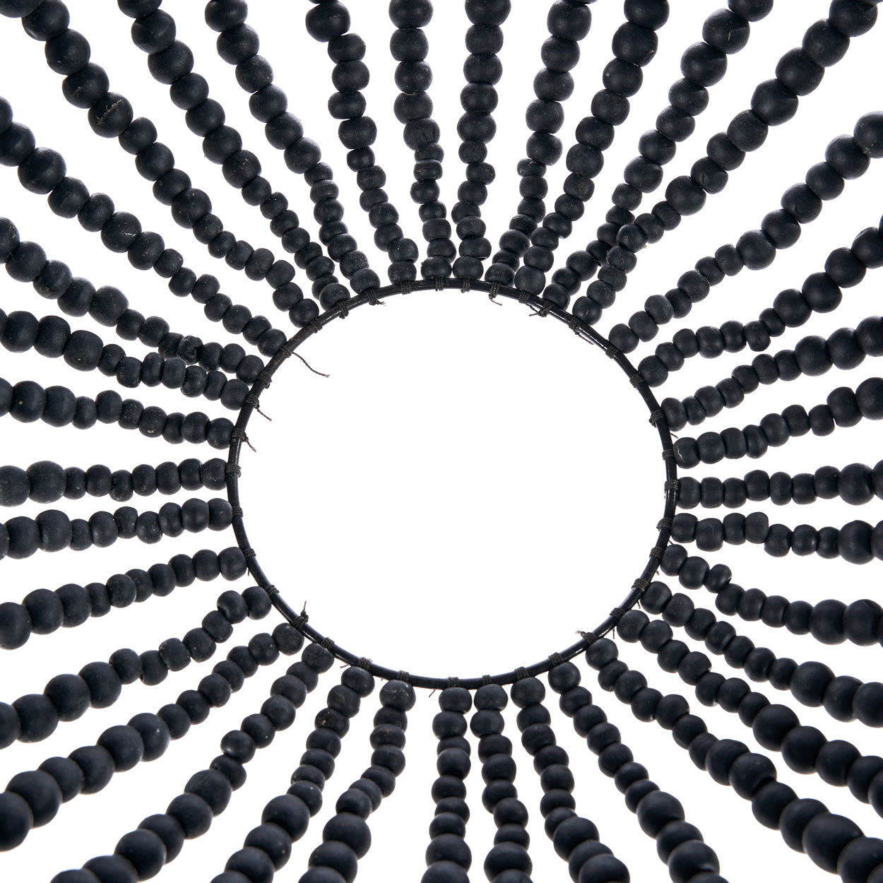 Black beaded design of The Teardrop Chandelier - Black - M on a white background