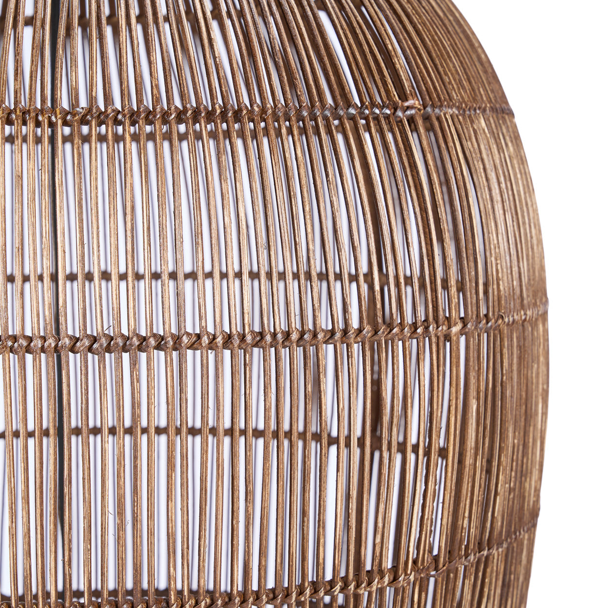Close-up of a bamboo pendant with a white background