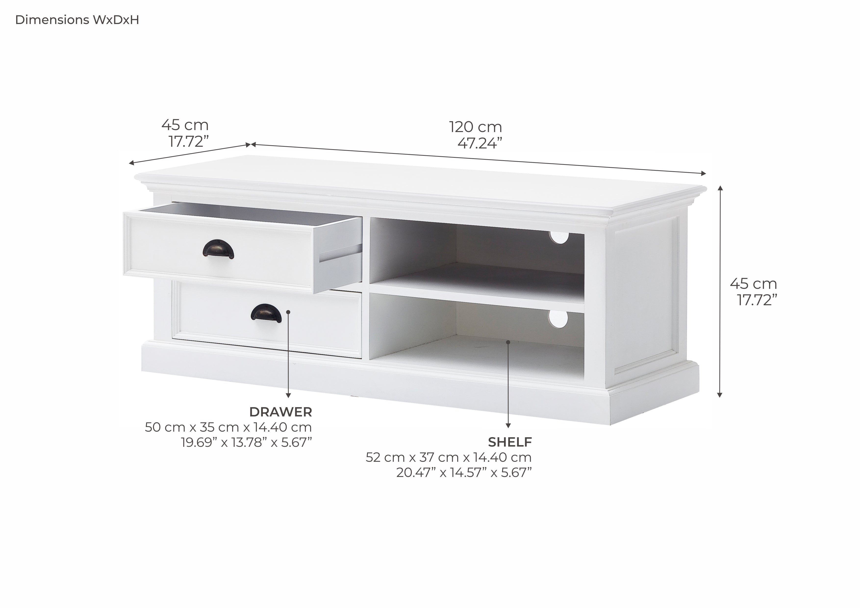 HALIFAX Cabinet 120 Dimensions
