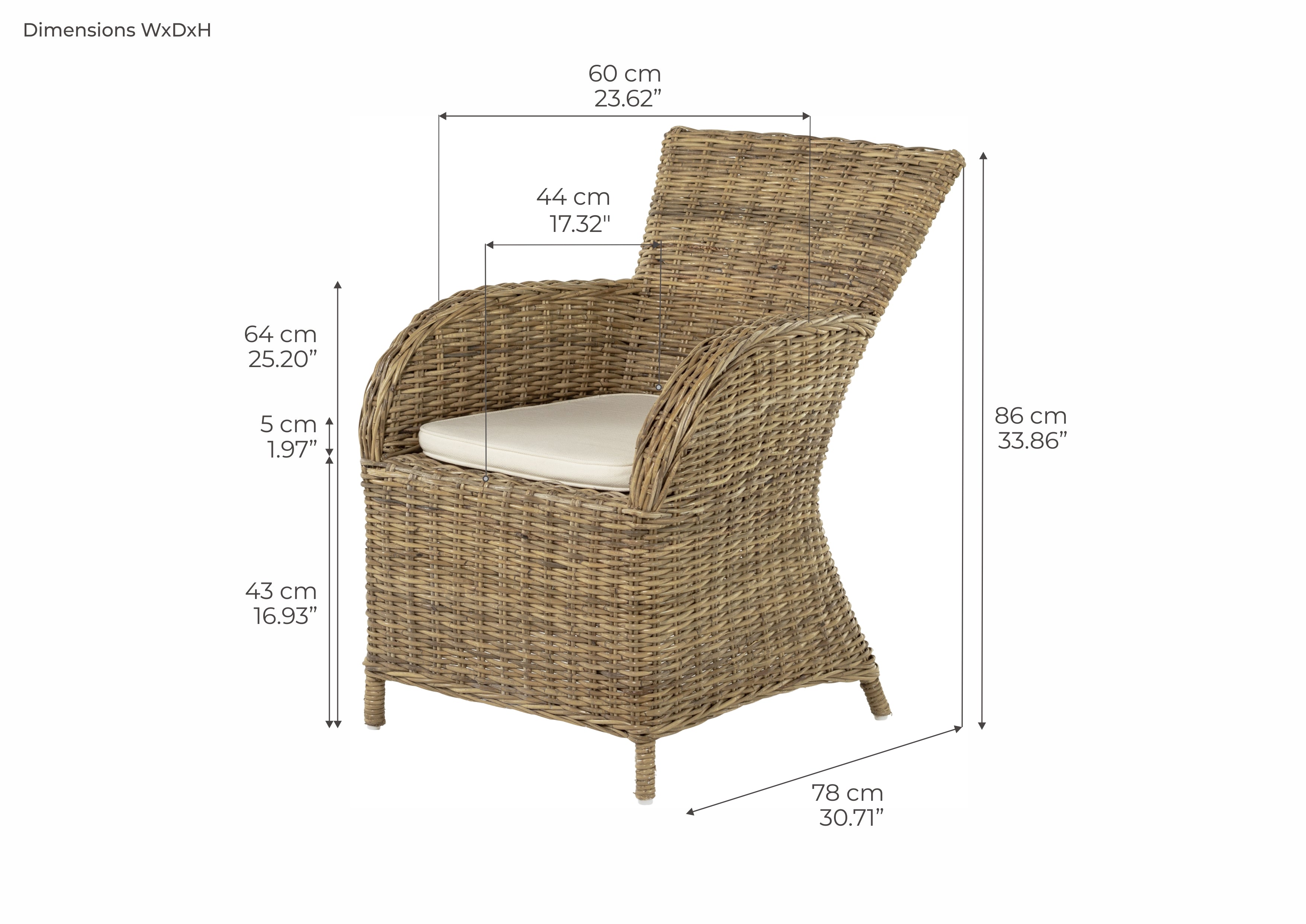 ROOK Dining Chair Dimensions
