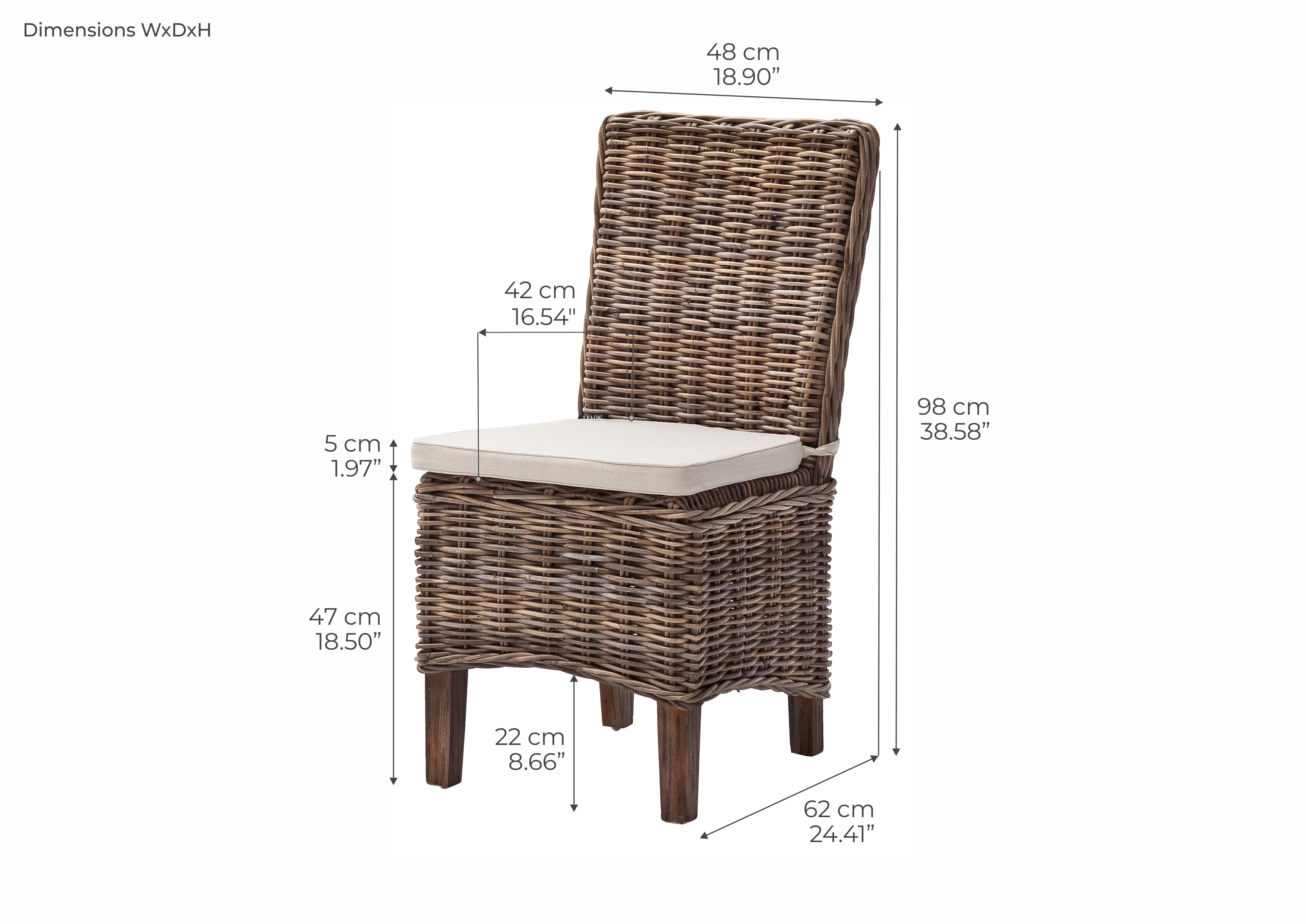 MORIN Dining Chair Dimensions