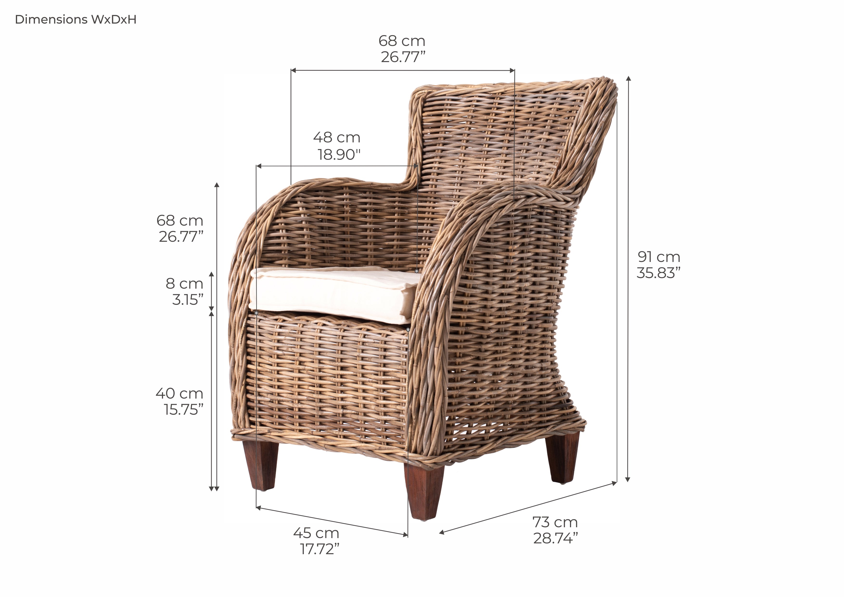 BARON Chair Dimensions