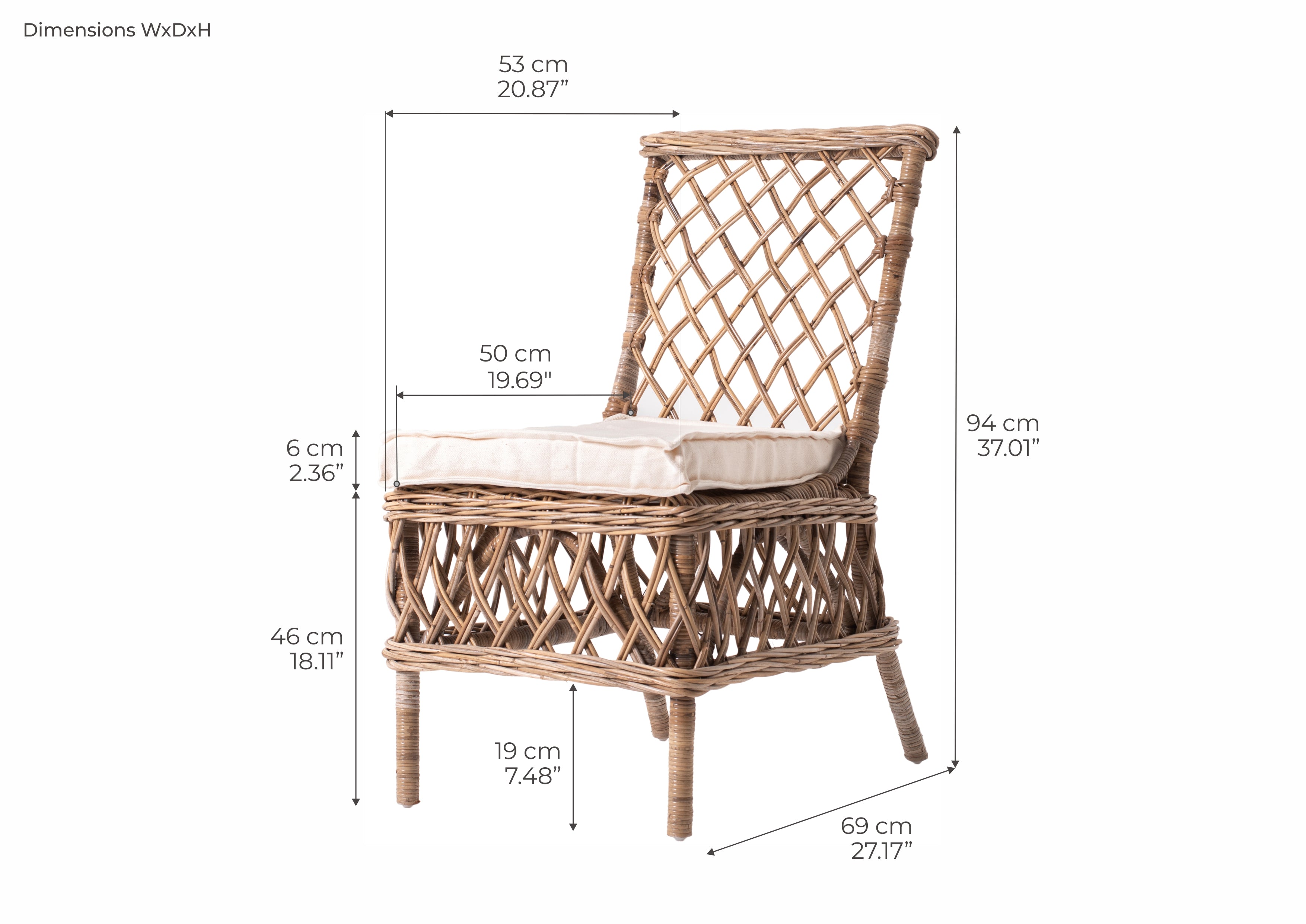 ARISTOCRAT Side Chair Dimensions