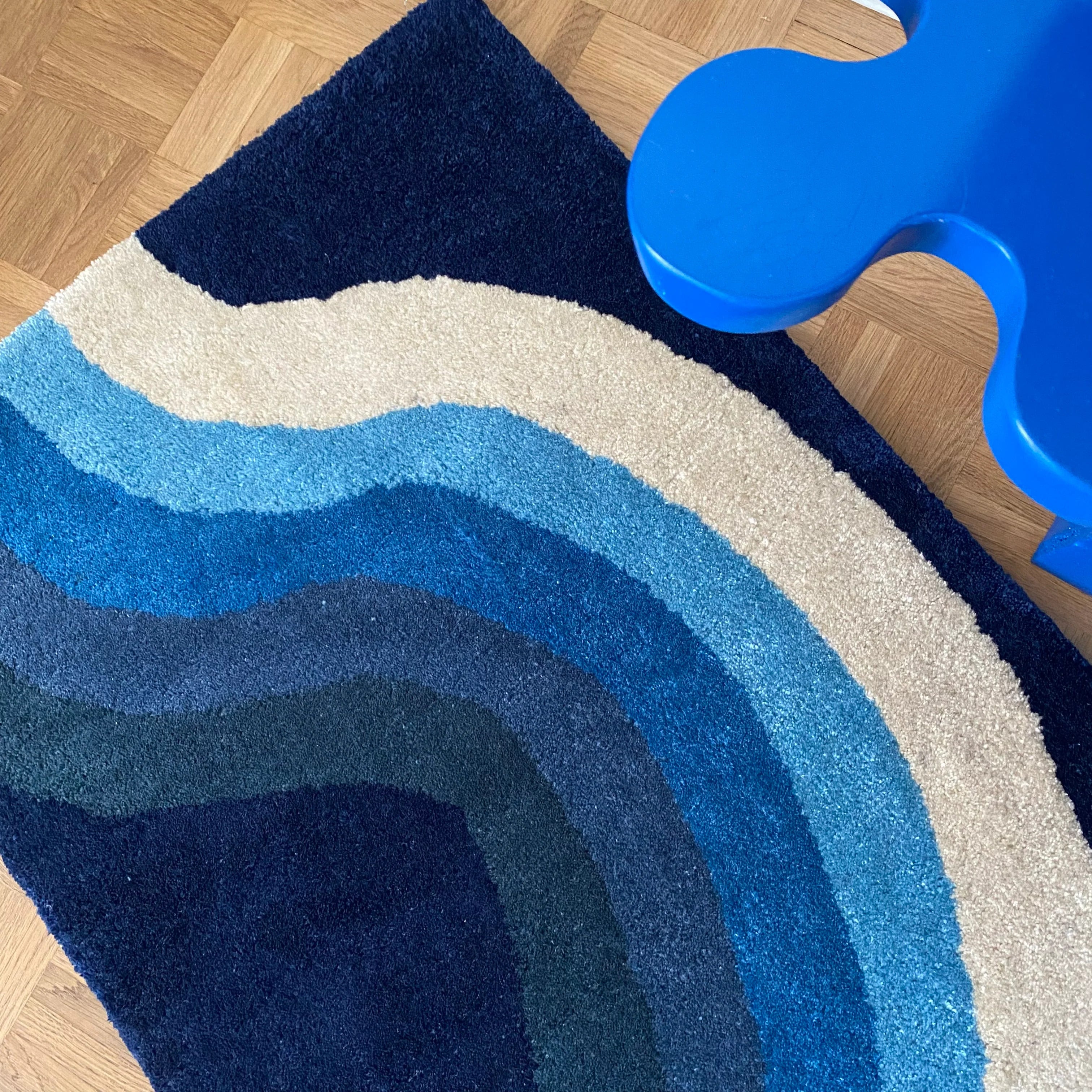 KLEIN Homemade Rug Navy Blue