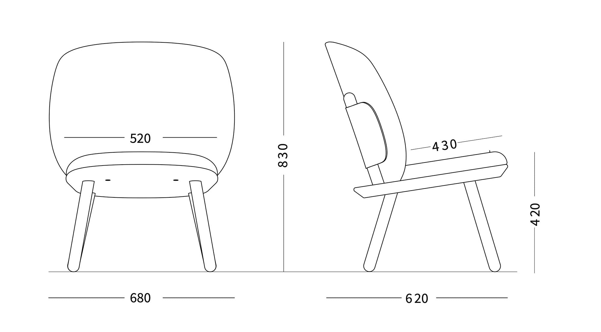 NAIVE Low Chair Size