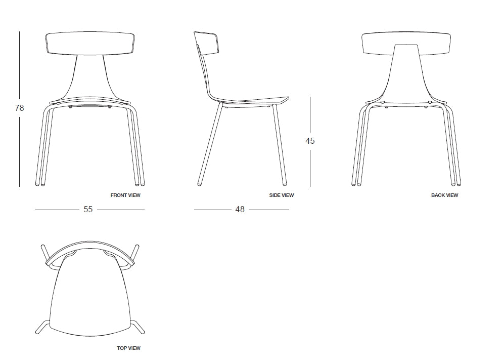 REMO Wooden Chair Dimensions