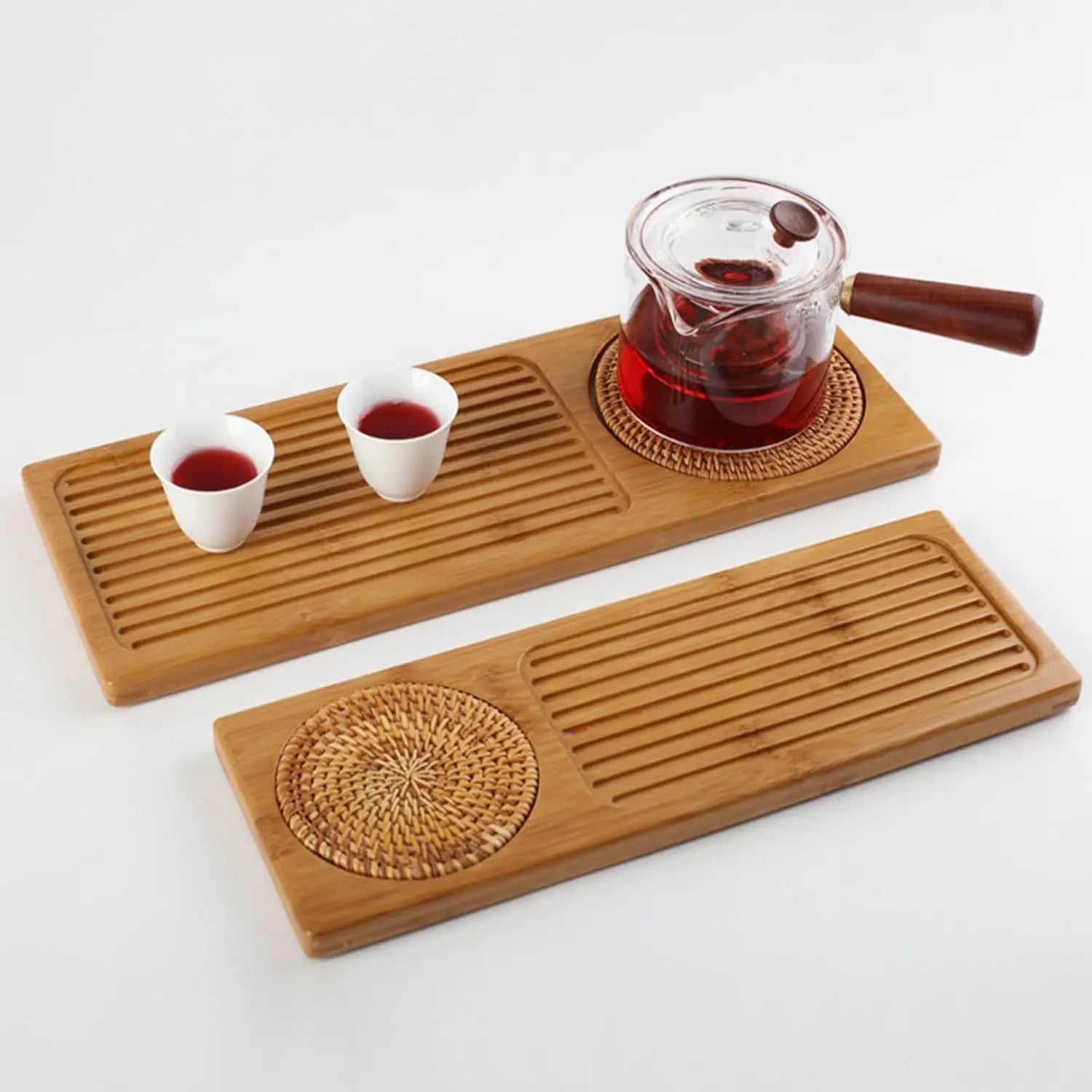Vassoio da tè cinese in legno di bambù