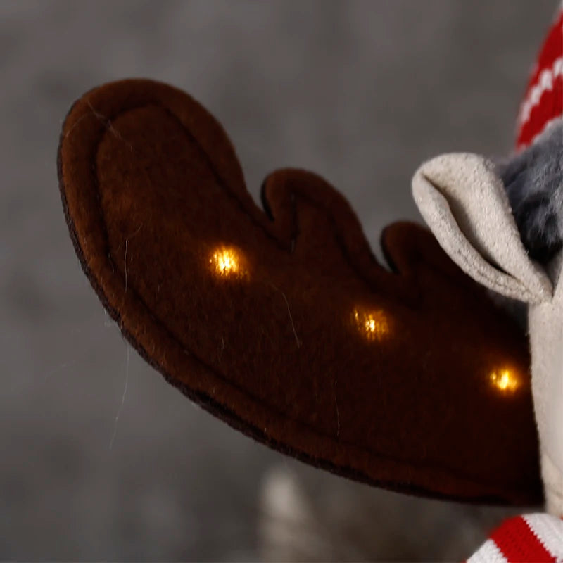 Grande bambola renna di Natale in piedi con luci LED