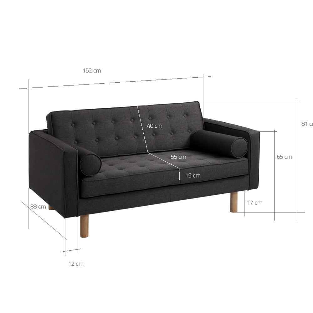 TOPIC WOOD 2 Seater Sofa Dimensions