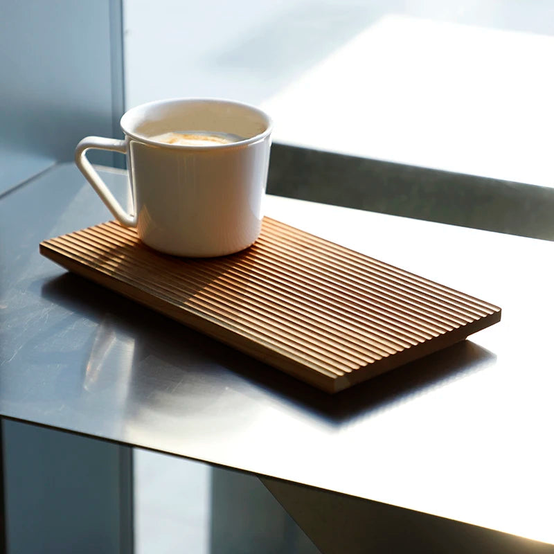 Vassoio da tè rettangolare in legno stile giapponese