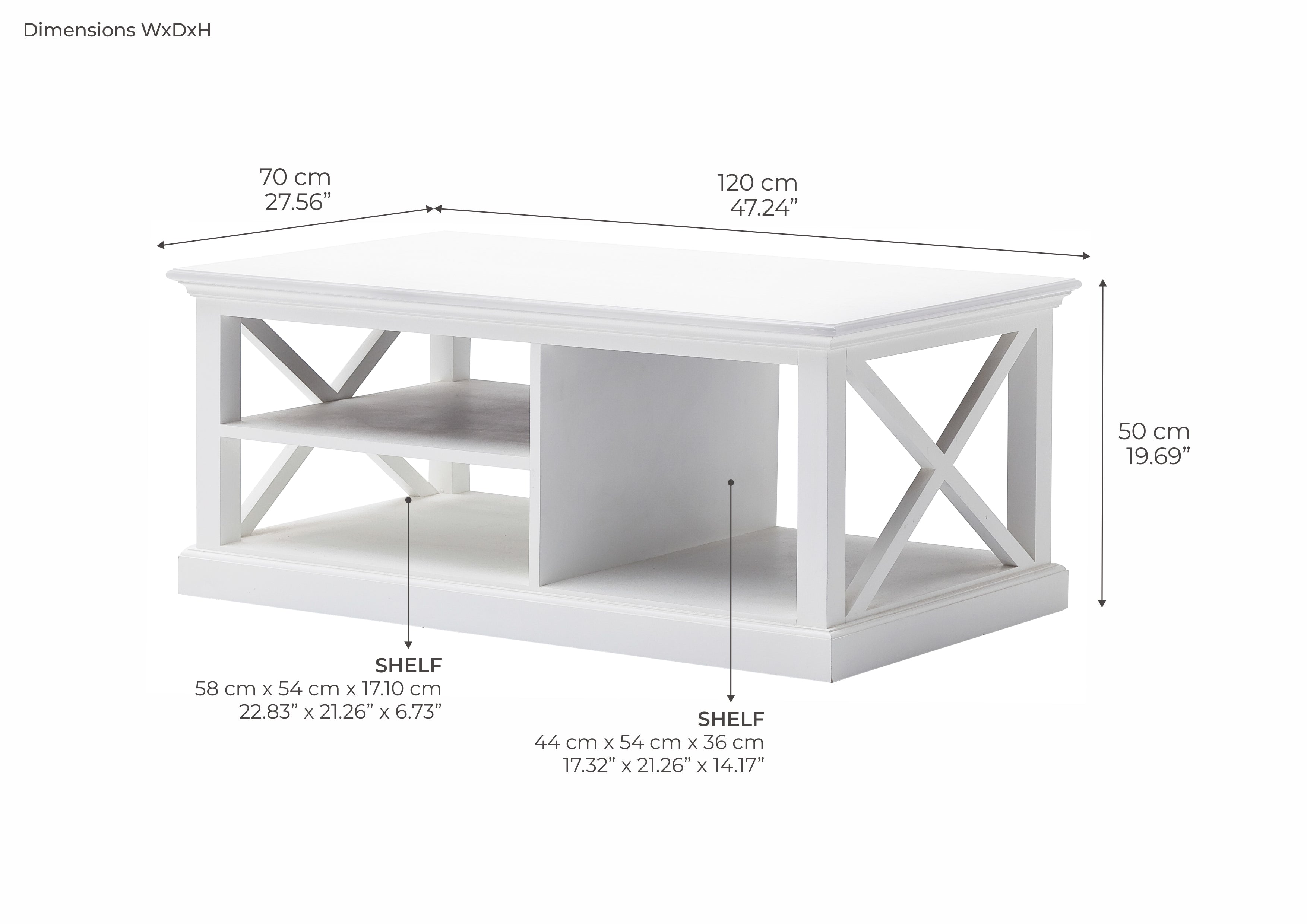 HALIFAX Coffee Table Dimensions