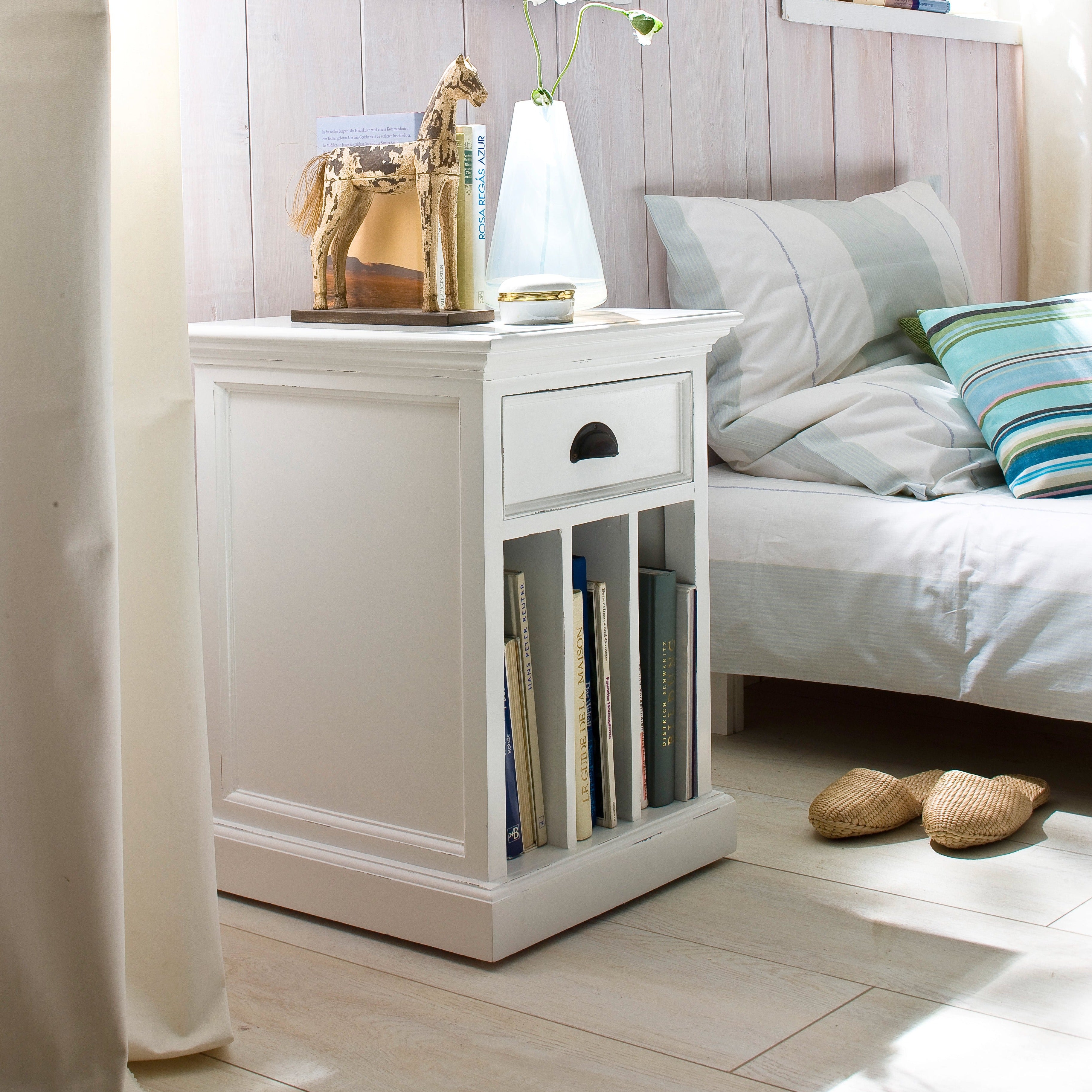 HALIFAX Bedside Table with Dividers Interior