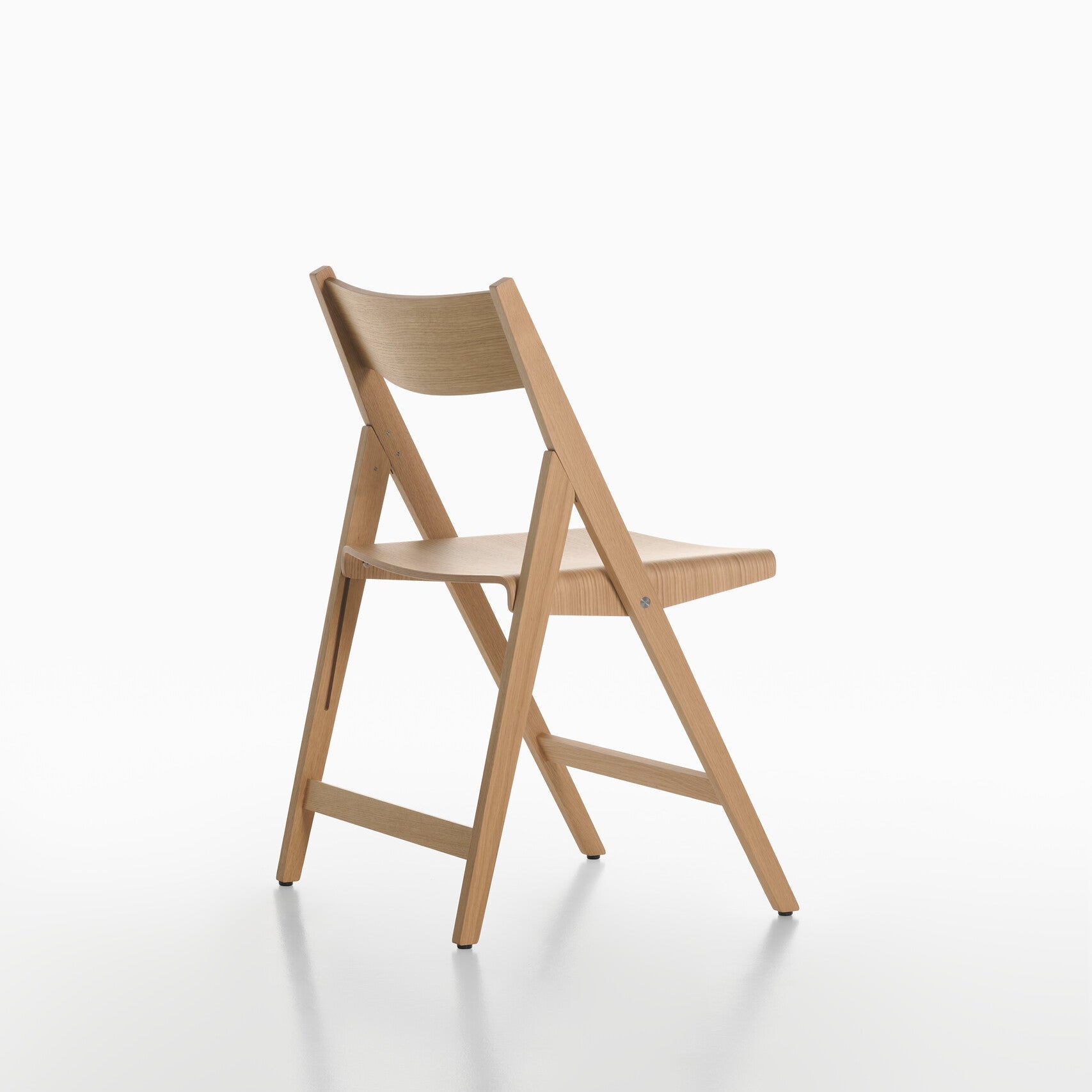 Wooden THEO folding chair on a white background oak natural
