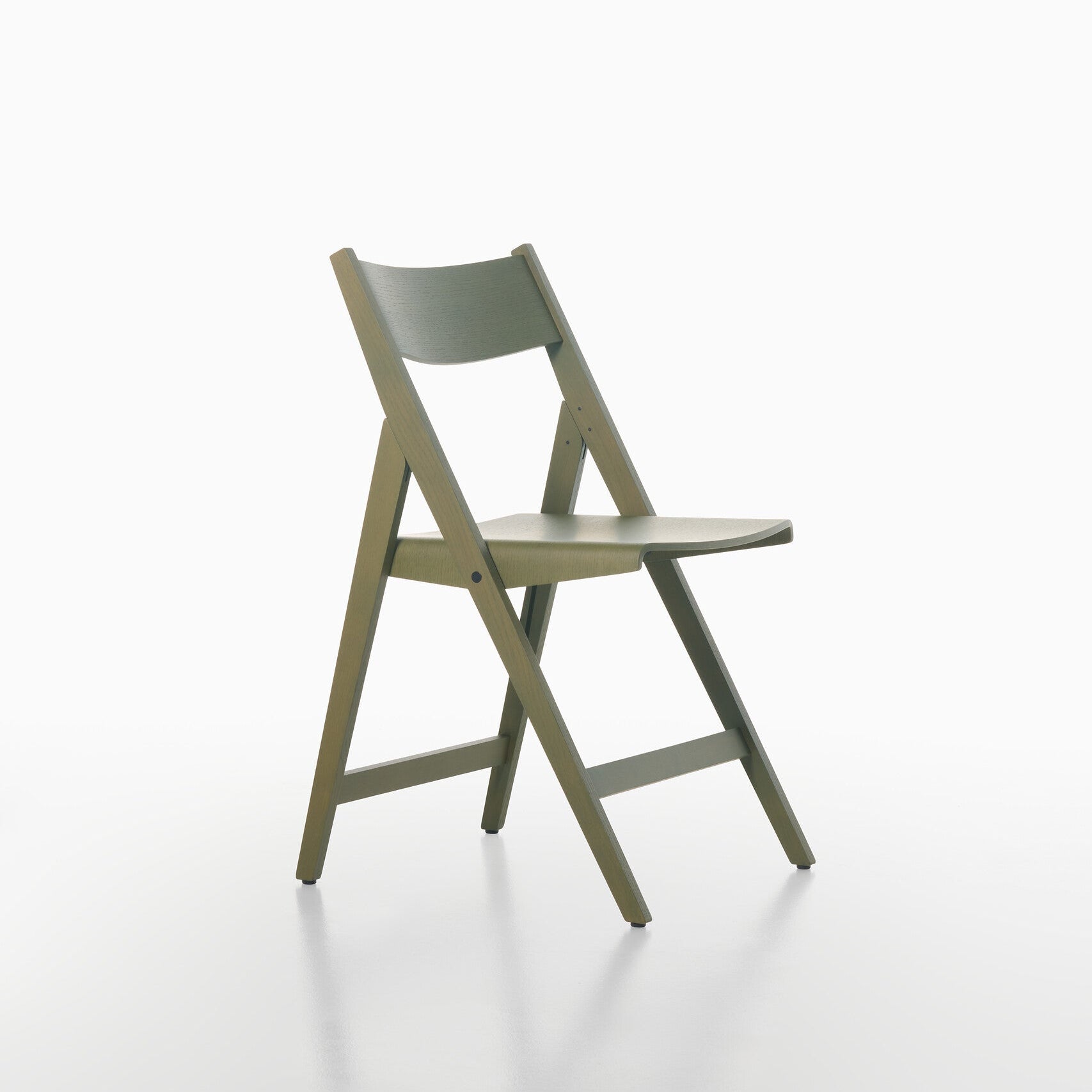 Green THEO folding chair on a white background