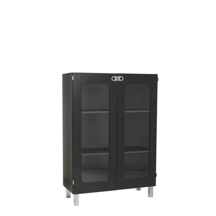 2K-SKAP 351 Cabinet black, glass doors