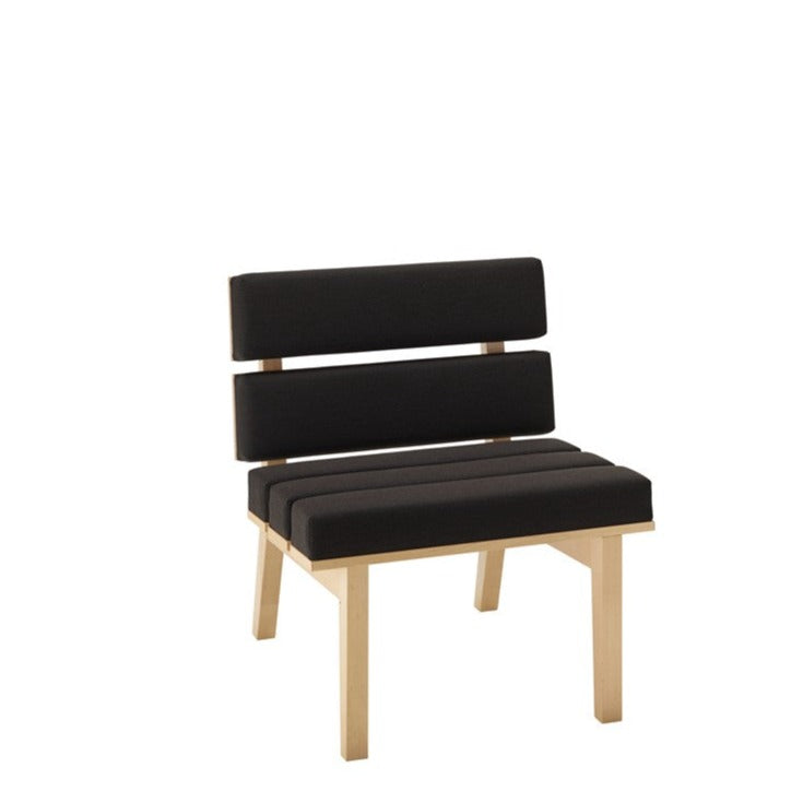 KAMON LOUNGE Bench black upholstery, natural frame