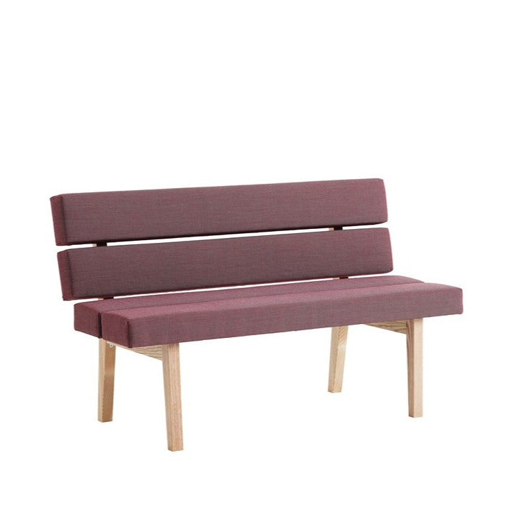 KAMON DINNER Bench 130 cm purple upholstery, natural frame